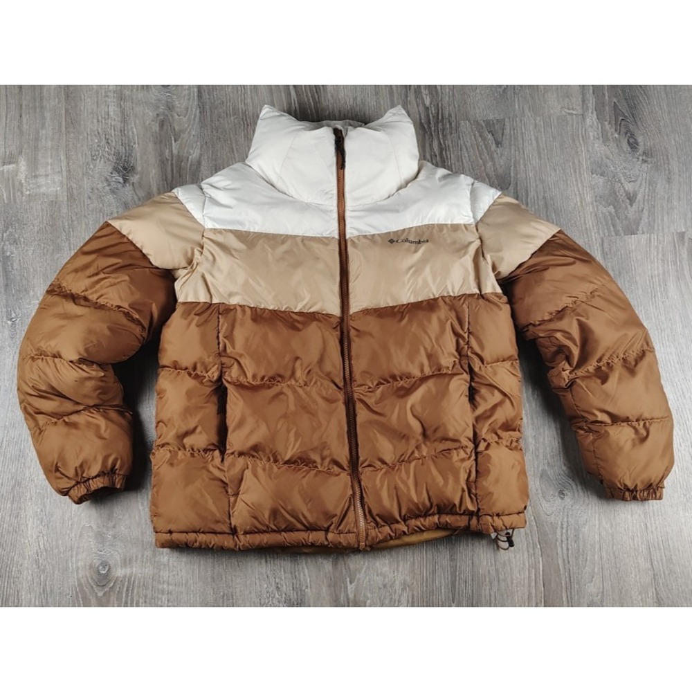 Columbia White, Beige & Brown Colorblock Puff Jacket